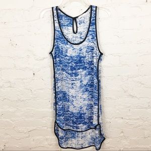 Lush Blue & White Splatter Print Dress